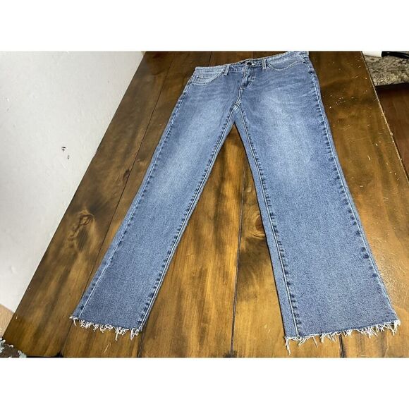 Sam Edelman Jeans The Kitten Straight Mid Rise Ankle Raw Hem Size 10/30 NWT - Picture 1 of 11